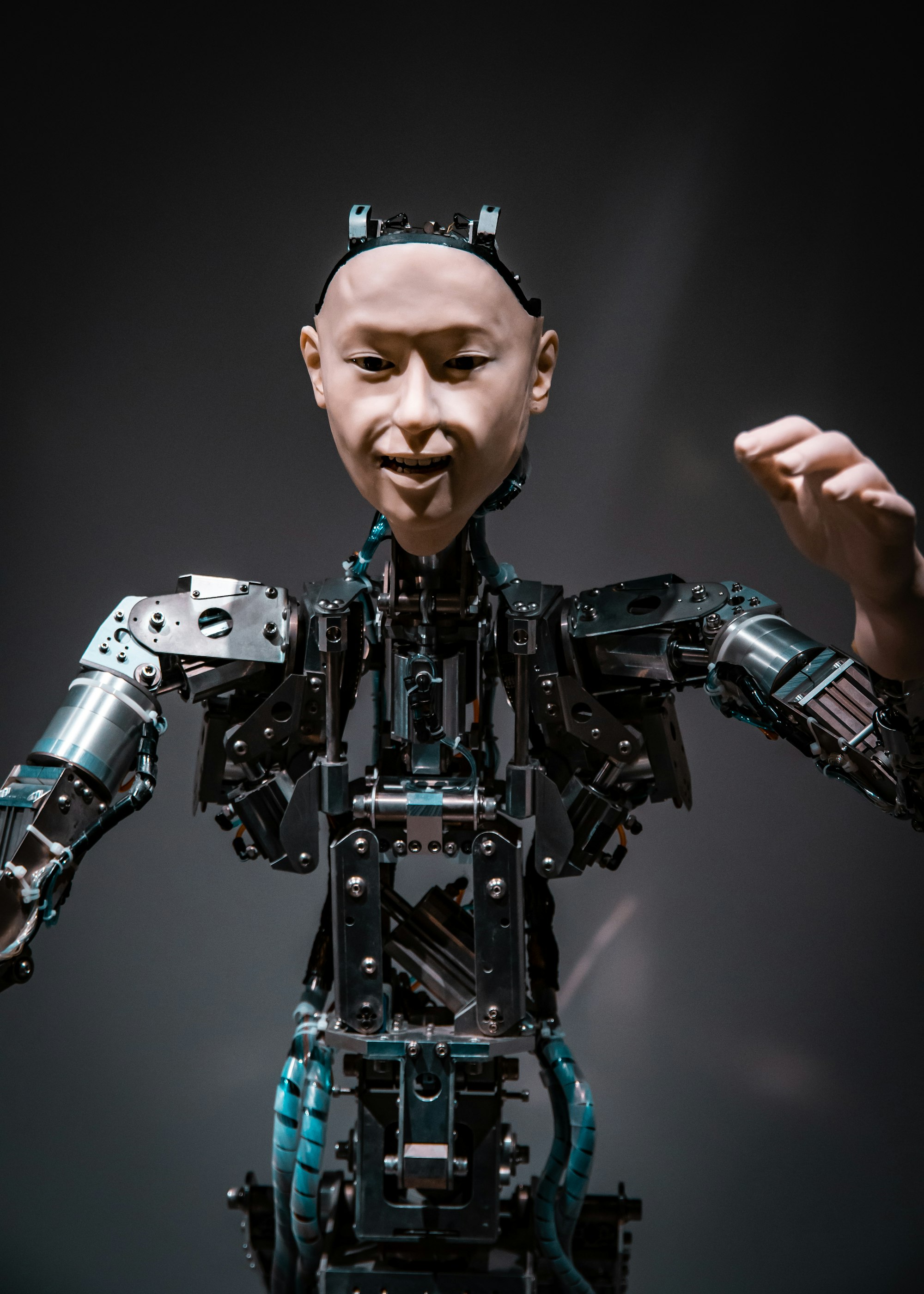 Humanoid robot with visible joints